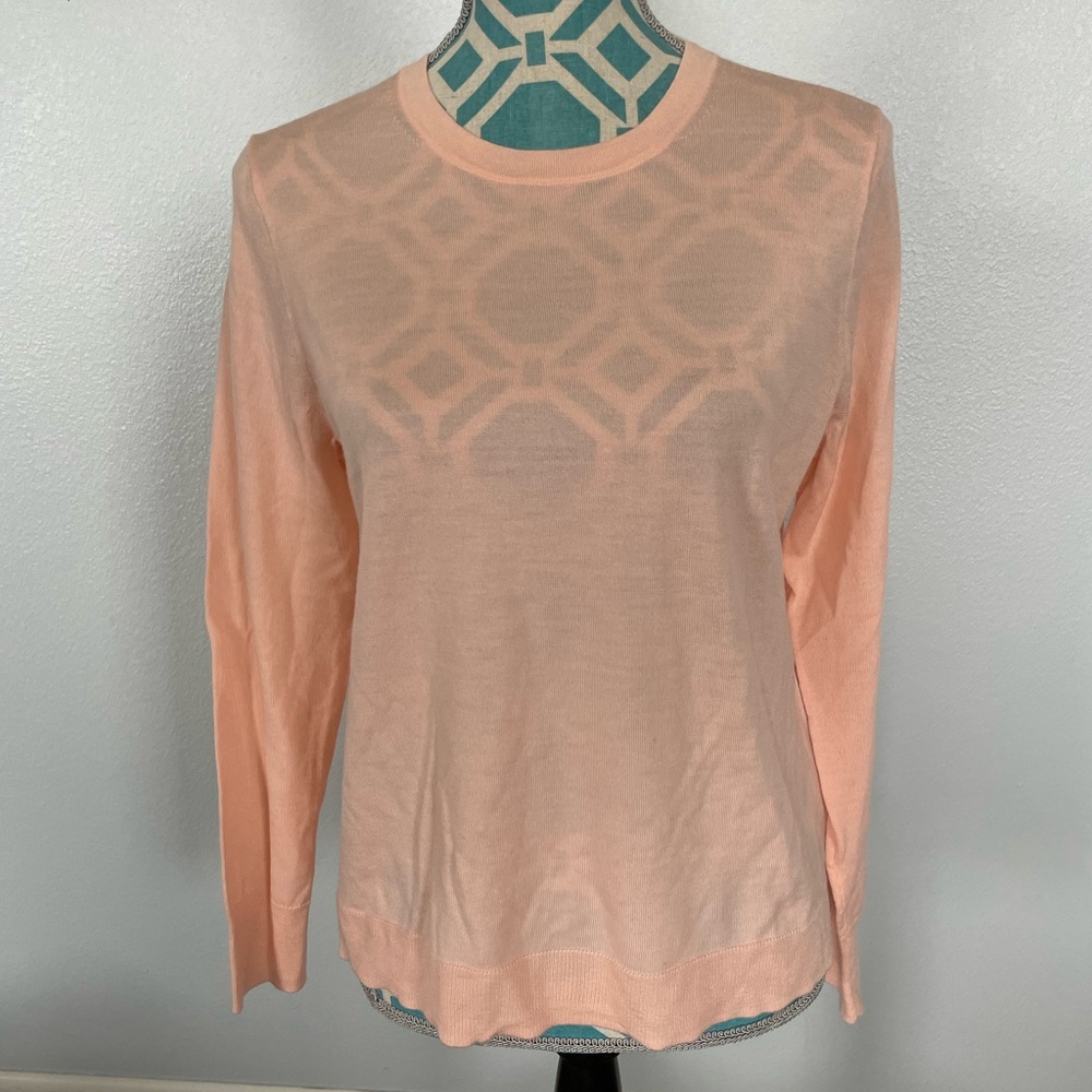J Crew Margot Merino Wool Crewneck Sweater Medium Pink